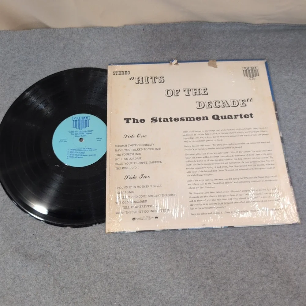 The Statesmen Quartet Hits of the Decade Vinyl LP Chime Records CH-604 Stereo - Picture 2 of 2